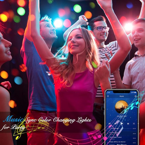 DAYBETTER Led Strip Lights Smart with App Control Remote, 5050 RGB for Bedroom, Music Sync Color Changing for Room Party 50ft - Image 4