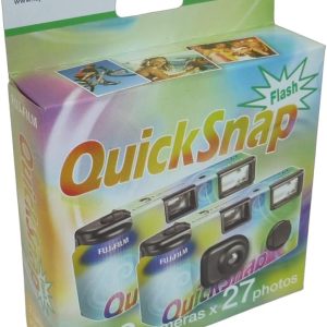 Fujifilm Quicksnap 400 Disposable Camera with Built-in Flash 54 exposures, Contains 2 x Cameras of 27 exposures Each