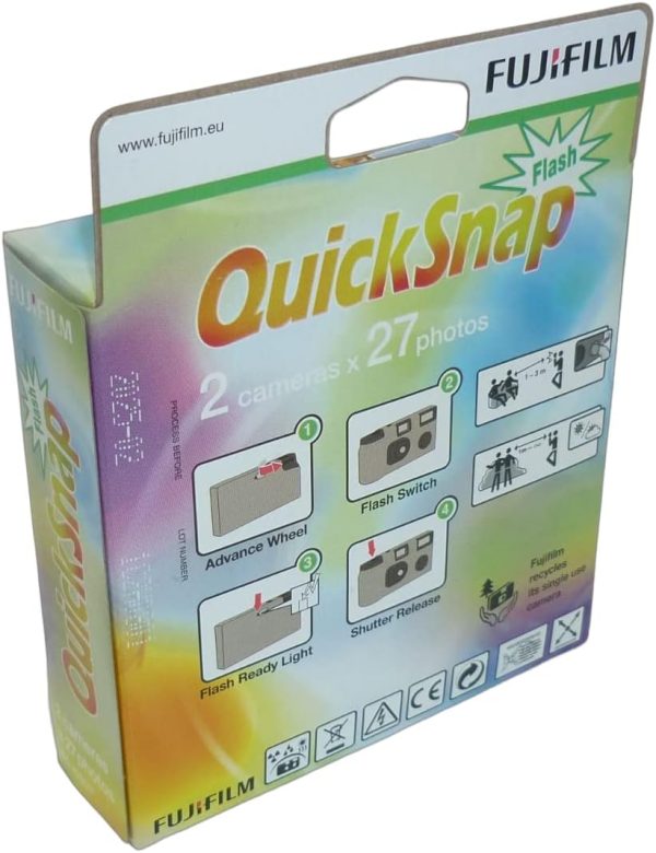 Fujifilm Quicksnap 400 Disposable Camera with Built-in Flash 54 exposures, Contains 2 x Cameras of 27 exposures Each - Image 2