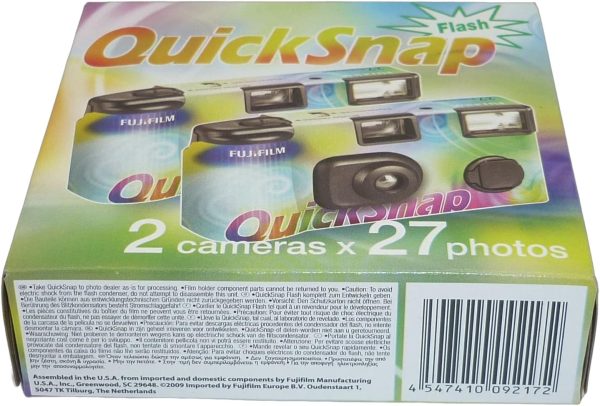 Fujifilm Quicksnap 400 Disposable Camera with Built-in Flash 54 exposures, Contains 2 x Cameras of 27 exposures Each - Image 3