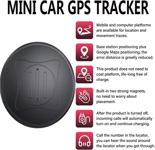 GPS Tracker for Vehicles No Subscription - Mini Magnetic Car GPS Trackers Portable Real Time GPS Hidden Tracking Device, No Monthly Fee, Full USA Coverage Location,for Car,Kids,Dogs,Trucks - Image 3