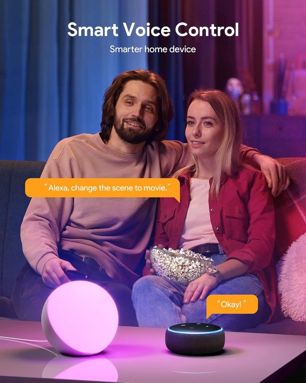 Hifree Smart Table Lamp, Dimmable Desk Lamp with App/Voice Control, LED RGB Color Changing Touch Lamp, Night Light for Bedroom Compatible with Alexa - Image 3